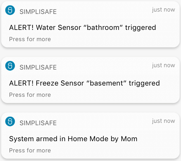 SimpliSafe Instant Alerts
